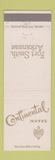 Matchbook Cover - Continental Hotel Fort Smith AR