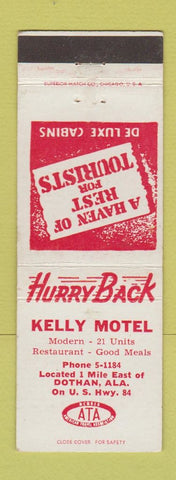 Matchbook Cover - Kelly Motel Dothan AL