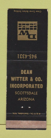 Matchbook Cover - Dean Witter Investments Scottsdale AZ WEAR