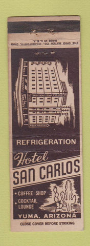 Matchbook Cover - Hotel San Carlos Yuma AZ