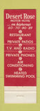 Matchbook Cover - Desert Rose Motor Hotel Phoenix AZ