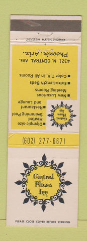 Matchbook Cover - Central Plaza Inn Phoenix AZ