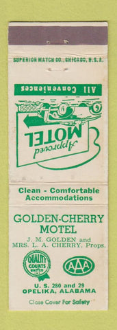 Matchbook Cover - Golden Cherry Motel Opelika AL WEAR