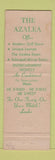 Matchbook Cover - Azalea Grill Mobile AL