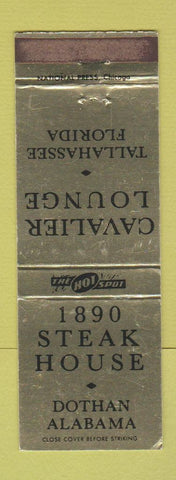 Matchbook Cover - 1890 Steak House Dothan AL