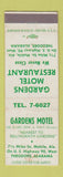 Matchbook Cover - Gardens Motel Restaurant Theodore AL WEAR
