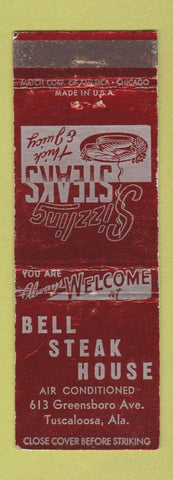 Matchbook Cover - Bell Steak House Tuscaloosa AL WEAR