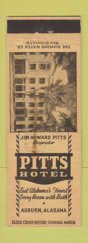 Matchbook Cover - Pitts Hotel Auburn AL WEAR