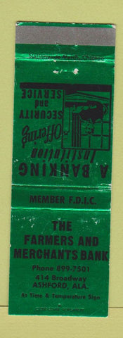 Matchbook Cover - Farmers and Merchants Bank Ashford AL