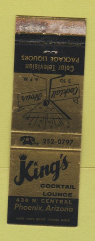 Matchbook Cover - King's Cocktail Lounge Phoenix AZ WORN