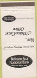 Matchbook Cover - Milton Crest Bank Burnt Hills Ballston Spa