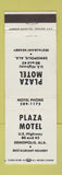 Matchbook Cover - Plaza Motel Demopolis AL