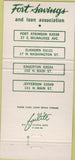 Matchbook Cover - Fort Savings Bank Elkhorn Edgerton 30 Strike