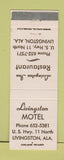 Matchbook Cover - Livinston Motel Restaurant AL