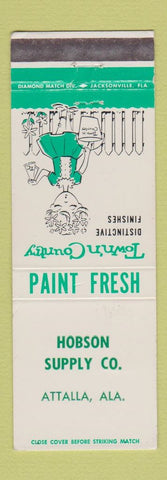 Matchbook Cover - Town n Country Paint Hobson Supply Attalla AL