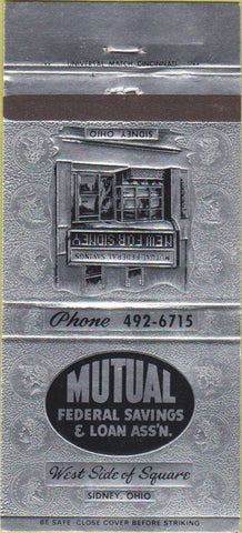 Matchbook Cover - Mutual Federal Savings Sidney OH 30 Strike