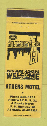 Matchbook Cover - Athens Motel Athens AL WEAR