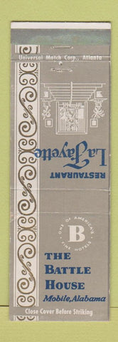 Matchbook Cover - Battle House LaFayette Restaurant Mobile AL