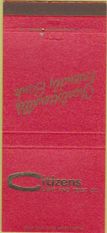 Matchbook Cover - Citizens Bank Trust 30 Strike