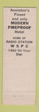 Matchbook Cover - Hotel Jefferson Davis Anniston AL