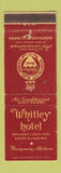 Matchbook Cover - Whitley Hotel Montgomery AL