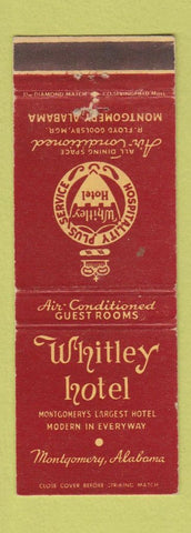 Matchbook Cover - Whitley Hotel Montgomery AL