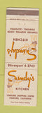 Matchbook Cover - Sundy's Kitchen Stanford CA