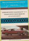 Matchbook Cover - 1975 Plymouth Fury Memphis Zone WEAR 40 Strike