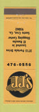 Matchbook Cover - JJ's Santa Cruz CA Pizza