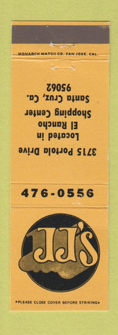 Matchbook Cover - JJ's Santa Cruz CA Pizza