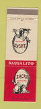 Matchbook Cover - Zacks Sausalito CA