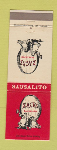 Matchbook Cover - Zacks Sausalito CA