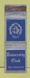 Matchbook Cover - University Club San Francisco CA CROWN WEAR