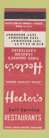 Matchbook Cover - Hector's Restaurants  New York City?