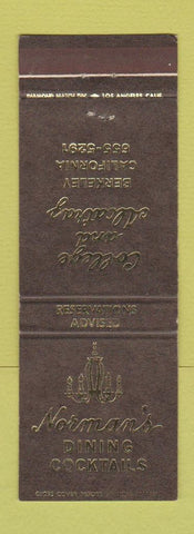 Matchbook Cover - Norman's Restaurant Berkeley CA