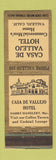 Matchbook Cover - Casa De Vellejo Hotel CA WEAR