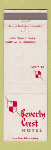 Matchbook Cover - Beverly Crest Hotel Beverly Hills CA