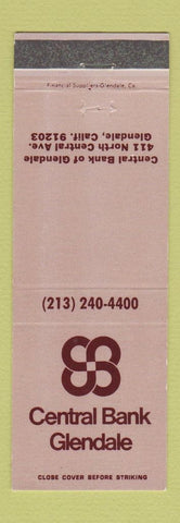 Matchbook Cover - Central Bank Glendale CA