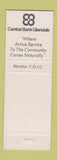 Matchbook Cover - Central Bank Glendale CA