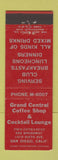 Matchbook Cover - Grand Central Coffee Shop Cocktail Lounge San Diego CA