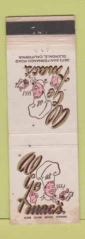 Matchbook Cover - Algemac's Glendale CA WEAR