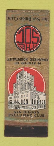 Matchbook Cover - San Diego Club CA WORN