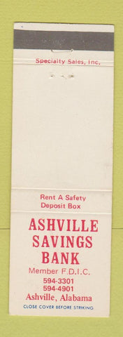 Matchbook Cover - Ashville Savings Bank AL