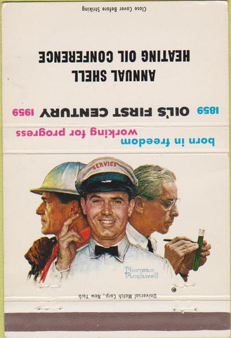 Matchbook Cover - Oil 1st Century Norman Rockwell Shell conference 40 Strike