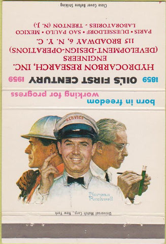 Matchbook Cover - Oil 1st Century Norman Rockwell Hydraocarbon 40 Strike