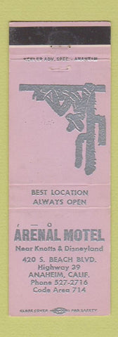 Matchbook Cover - Arenal Motel Anaheim CA