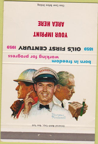Matchbook Cover - Oil 1st Century Norman Rockwell Imprint CREASE 40 Strike