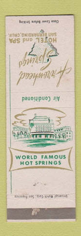 Matchbook Cover - Arrowhead Springs Hotel San Bernardino CA