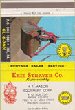 Matchbook Cover - Erie Buckets industrial Hialeah FL tractors 40 Strike