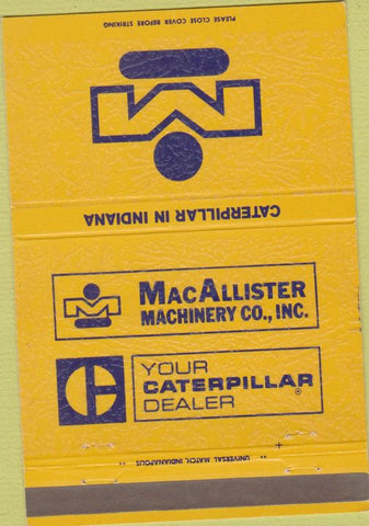 Matchbook Cover - Caterpillar Tractors Indianapolis Fort Wayne IN 40 Strike